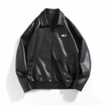 Klassikaline Locomotive retro nahktagi Meeste trendi soe paksendatud paari rev&auml;&auml;riga vabaaja nahktagi XL must