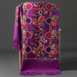 Luksuslik naiste tikandiga ka&scaron;miirsall Talvine naiste soe pashmina sall Paisley tikandiga paksenenud sallid purple