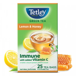 Tetley Roheline Tee Sidruni ja Meega 25 Teekotti 39g Loodusliku Maitsega Taimne Taastav Jook