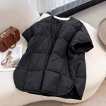 Naiste s&uuml;gis-talvine vintage vest V-kaelusega vabaaja l&uuml;hikeste varrukatega jakk XL must