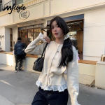 MJ STYLE pitskoega kootud kardigan-kampsun, imiteeriv kahte eset M