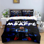 Mood Jalgpall M-Mbappe Digitr&uuml;kk Voodipesukomplekt Tekikott Tekk Voodi Noored Lapsed T&uuml;drukud Poisid S&uuml;nnip&auml;evakingitus US Full(200x230cm)