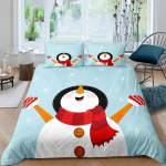 Lumememm Tekikoti Komplekt Lapsed T&uuml;druk J&otilde;ulud Tekikott Talv Lumi Voodipesukomplekt Uus Aasta Multifilmistiil Pol&uuml;ester Tekikate 70x133cm 2pcs