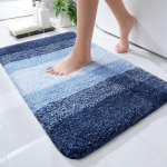 Kitinjoy Vannitoa vaip eriti pehme imav mikrokiudvannimatt libisemiskindel pl&uuml;&uuml;sine kohev masinpestav vaip vannitoa p&otilde;randavaibad 61X112cm tumesinine