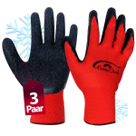 3 paari talviseid t&ouml;&ouml;kindaid meestele ja naistele, termilised aia nitriilist t&ouml;&ouml;kindad latekskattega, hingavad, pehmed elastsed kindad XL punane