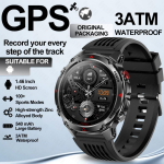 Uus GPS t&auml;pse positsioneerimisega nutikell IP68 veekindel Kompass Altimeeter LED-valgustus 100+ spordiala Tervislikkuse haldus Nutikell Black Silicone