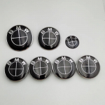7 tk BMW embleemi komplekt 82mm 74mm 45mm 56mm 68mm Auto esiosa kapoti logo Tagumine pagasiruumi m&auml;rk Velgede keskkatted Rooliratta kleebis 82 74 68x4 45