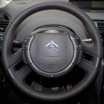 Kunstnahast Auto Roolikate DIY K&auml;sitsi &Otilde;mmeldud Citroen C4 Picasso 2007-2013 Roolikate Auto Tarvikud Light Blue Thread