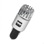 2 in 1 Car Air Purifier Ionizer with Dual USB Charger Quiet Cleaner Silver