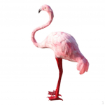Kunstlik flamingokuju Figuriin Aiakaunistus 4 v&auml;rvi Looking up Pink