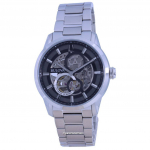 Renoveeritud Bulova Classic Skeleton Must sihverplaadiga Roostevabast terasest Automaatne 96A208 Meeste k&auml;ekell