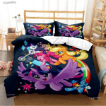 My Little Pony Multikate Aastaringsed Tekikatted Tekid Voodipesukomplektid Pehme Tekikate ja Padjap&uuml;&uuml;rid &Uuml;he-/Kahe-/Kuninganna-/Kuninga AU Single(140*210cm)3pcs