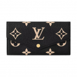 Louis Vuitton Sarah Kahev&auml;rviline Monogrammiga Reljeefne Kl&otilde;psuga Nahast Rahakott Naiste rahakott Must Kreemikas M80496 Box(Basic Set+Box)