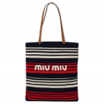 Miu Miu tikitud logoga heegeldatud kangast kandekott Naiste kandekotid Sinine Valge 5BG248_2CQN_F0YKQ_V_ORO Basic Set (Bag+Dust Bag)