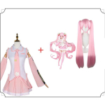 Anime Miku Cosplay T&auml;iskomplekt H&otilde;behall Lakknahk Kangast Kost&uuml;&uuml;m Peakate &Uuml;likond Riietus Jk &Uuml;htne Cosplay Halloween S white