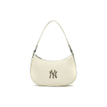 MLB Monogrammi Seeria NY Yankees Retro Lilleline Tr&uuml;kis T&auml;ht Metallist Logo Kunstnahast Kott Unisex &Otilde;lakott Kreemjas-Valge 3ABQS022N-50CRS Cream White