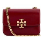 Tory Burch Eleanor Logo Skulpturaalse Aktsendiga Nahast T&otilde;mblukuga Kott Crossbody &Otilde;lakott V&auml;ikesed Naiste Kotid Granaat 165386-600 Basic Set (Bag+Dust Bag)