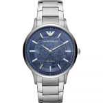 Emporio Armani Renato Sinine Metall H&otilde;bedane Meeste Mehaaniline Automaatne Kell AR60037 sinine