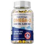 Kolmekordse tugevusega Omega-3 kala&otilde;li 3600 mg Rikas EPA ja DHA poolest, Kardiovaskulaarse tervise, Aju funktsiooni, Immuuns&uuml;steemi toetamiseks 120