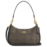 Coach Teri 24 Br&auml;nditr&uuml;kk Kuldne Logo Metallik Jacquard Crossbody &Otilde;lakott Keskmine Naiste kotid S&uuml;si CCZ02-IMYF5 Basic Set (Bag+Dust Bag)