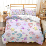 Merineitsi Kaunis Vikerkaar Voodipesu Komplekt Pol&uuml;ester Tekikoti Komplekt &Uuml;he Inimese T&auml;is Suurus Kaksik Suur Kuninganna Tekikoti Komplektid T&uuml;drukutele Naistele Voodipesu cot size 70x133cm gray