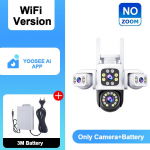 AIOOK v&auml;litingimustes 10x ZOOM WiFi CCTV kaamera HD 8MP 4K &ouml;&ouml;n&auml;gemine kahesuunaline dialoog turvakaamera veekindel p&auml;ikesekindel kaugvaatlus NO ZOOM+Battery