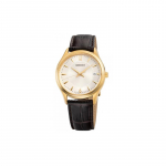 SEIKO Safiiriseeria 100m Veekindel Kvarts Nahkrihmaga 40mm Meeste K&auml;ekell Kuldne Tihvt SUR472P1 sinine