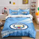 Manchester City klubi logo. Voodipesukomplektid Tekikotikomplektid Tekikotid Padjap&uuml;&uuml;rid(1 * Tekikott 2 * Padjap&uuml;&uuml;ri, ilma tekita) 135x200cm