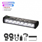 Jalgrattavalgusti 10000mAh 17 LED-iga Jalgrattavalgusti Eesmine Laetav LED-taskulamp 10000LM Esituli Power Bankiga Jalgrattatarvikud 010