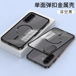 Magnetiline &uuml;mbris Samsung Galaxy A57 jaoks, alumiiniumisulamist metallraam, matt l&auml;bipaistev akr&uuml;&uuml;lkate Samsung A 57 5G jaoks Galaxy A57 must