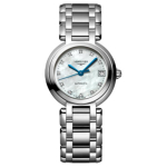 LONGINES Heart Moon Seeria Automaatne Mehaaniline Liikumine Kuup&auml;evan&auml;idik Teemantkell &Scaron;veitsi Kell 26,5 mm Valge Tihvt Roostevabast Terasest Rihm L8.111.4.87.6 teemant