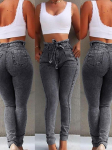 Kevad Naiste Mood K&otilde;rge V&ouml;&ouml;koht Naiste Kitsad Slim Teksap&uuml;ksid Naiste Denim Caprid Sigaretip&uuml;ksid Jean Mom Jeans P&uuml;ksid S must hall v&auml;rv