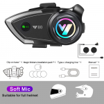 Y80 Mootorrattakiiver Intercom Bluetooth Peakomplekt Kahekordne 1000m Intercom K&auml;ed-vabad M&uuml;rasummutus Veekindel Bluetooth Peakomplekt 1PC Soft mic