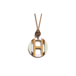 Hermes H Equipe Moodne Minimalistlik Isikup&auml;rane Trendikas Vesip&uuml;hvli Sarvest Kaelakee Naiste kaelakee H057087FL13 Brown,F
