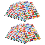 Riikide lipud Kleebised Mitme territooriumiga Kaardid Rahvusmustrid N&auml;okleebis Isekleepuvad Reisimiskleebised 7 lehte/224 tk Flag Stickers red