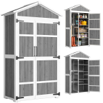 Aiamajake Veekindel Aiamajake Metallkatusega Kaheukseline Aiandusvahendite jaoks 105x55x179cm Hall 105 x 55 x 179 cm