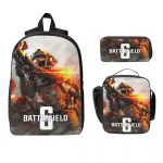 3 tk Battlefield 6 kaupa Seljakotikomplekt t&uuml;drukutele poistele Pinalid Koolikoti komplektid l&otilde;unakarbiga kooli&otilde;pilastele P&auml;evakott black