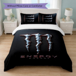 Monster Energy Tr&uuml;kiga 3-osaline tekikottide komplekt 1 tekikott ja 2 padjap&uuml;&uuml;ri Pehme voodipesu koduseks magamistoaks 230cm*220cm