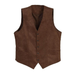 F 65807 Retro seemisnahast V-kaelusega vest Vintage seemisnahast vest XXL black