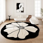 Prantsuse Retro elutoa kaunistusvaip Ebakorrap&auml;rane lillekujuline p&otilde;randamatt Kerge luksusvaibad magamistuppa Pestav libisemiskindel vaip 120x120CM