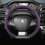 Sobib Peugeot Premium Suede Snap-On Roolikatteks Libisemiskindel Vastupidav &Uuml;mar ja D-kujuline Rool Saadaval 3008 4008 408 X lilla