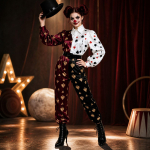 Unisex Halloweeni Tume Kost&uuml;&uuml;m-tunked m&auml;ngukaardimustriga maskeraadipeoks XL punane