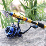 Kalastuskomplekt 1,8&ndash;3,3 m teleskoopvardaga kombineeritud karpkala s&uuml;sinikulandi kaasaskantavad reisikepi rullide komplektid 3.0m Rod & ZM40 kuld/sinine