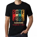 Meeste vintage T-s&auml;rk graafilise pildiga s&auml;rk Surf Suveaeg CADAQUES S&uuml;gavmust XS must