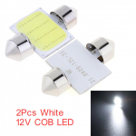 2tk Valged 31mm 12-SMD 12V COB LED autosisu kuppelkaart lambipirnid DE3175