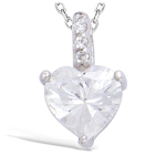 Les Tr&eacute;sors De Lily [G8824] - Pendentif Argent 'Coeur Cristal' blanc argent&eacute; (rhodi&eacute;) - 8x8 mm valge