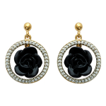 Les Tr&eacute;sors De Lily [J3114] - kullatud  Rose Noire  mustast kullast k&otilde;rvar&otilde;ngad - 15x20 mm must