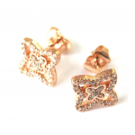 Altesse [M7228] - Boucles plaqu&eacute; or 'Scarlett' dor&eacute; ros&eacute; - 9x9 mm Heleroosa
