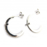 Les Tr&eacute;sors De Lily [M7628] - h&otilde;bedased r&otilde;ngask&otilde;rvar&otilde;ngad 'Cross' h&otilde;bevalged (roodiumiga kaetud) - 16x6 mm h&otilde;be