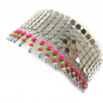 Les Tr&eacute;sors De Lily [N3239] &ndash; disainer k&auml;ev&otilde;ru Cotte de Maille roosa roheline h&otilde;be h&otilde;be